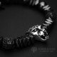 Mens Panther Bracelet With Black Zircon Spacer Beads