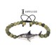 Green Peridot Beaded Shark Bracelet