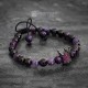 Purple Jade Beaded Fuchsia Crown Bracelet
