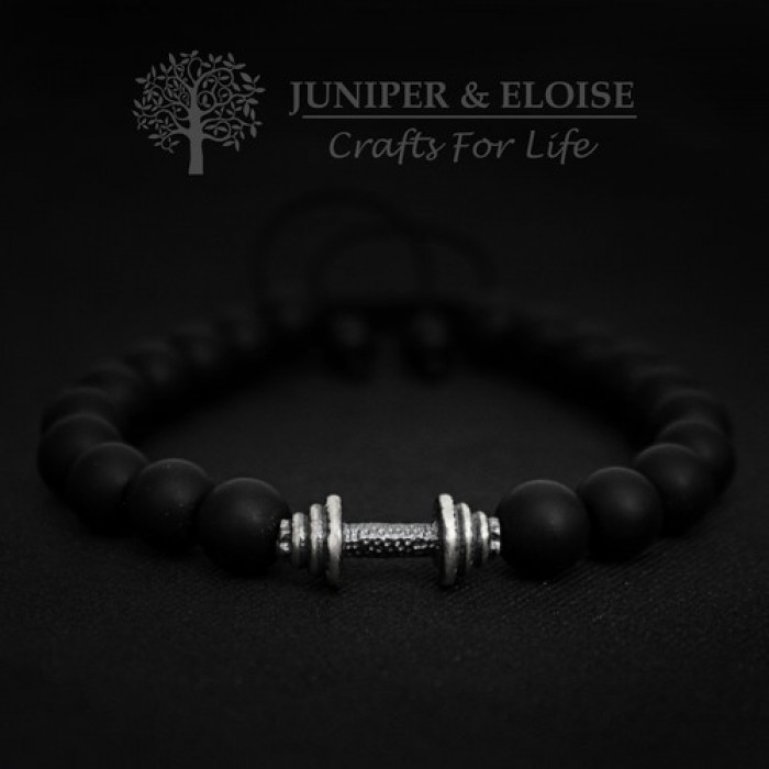 Couple Bracelets With Silver Barbell