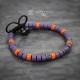 Purple and Orange Ceramic Beaded Bracelet