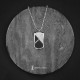 Black and Silver Steel Tag Pendant Necklace For Men