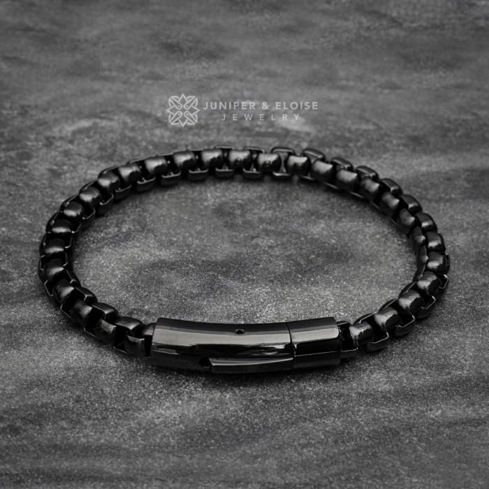 Black Steel Chain Bracelet