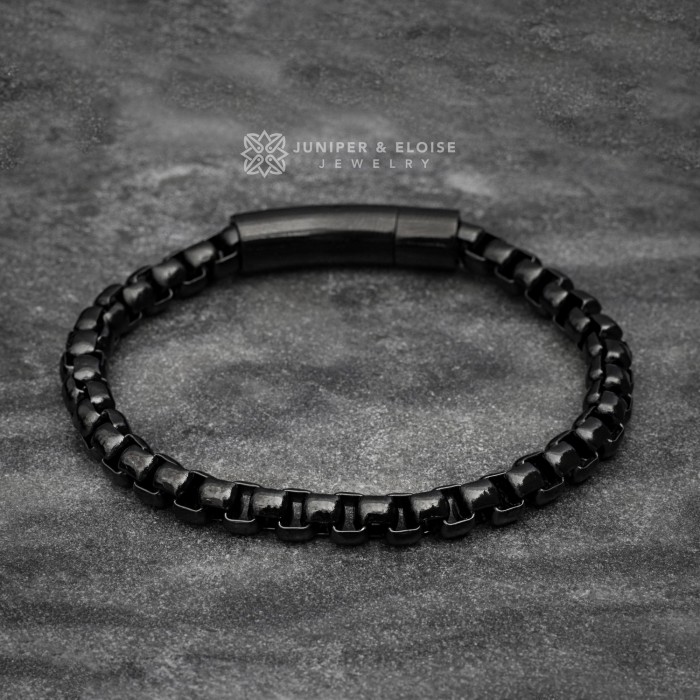 Black Steel Chain Bracelet
