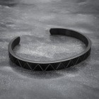Men's Black Cuff in Steel