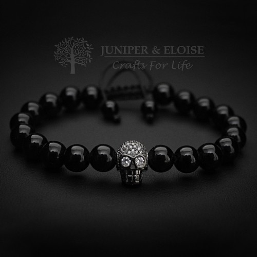 Black Skull Charm Bracelet