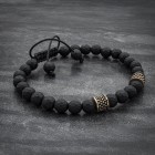 Mens Bracelet With Onyx & Bronze Spacer Beads Mens Bracelet With Onyx & Bronze Spacer Beads