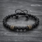 Mens Bracelet With Onyx & Bronze Spacer Beads Mens Bracelet With Onyx & Bronze Spacer Beads