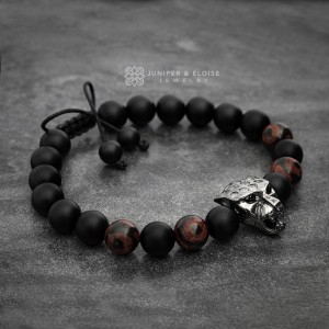 Black Panther Bracelet With Matte Beads