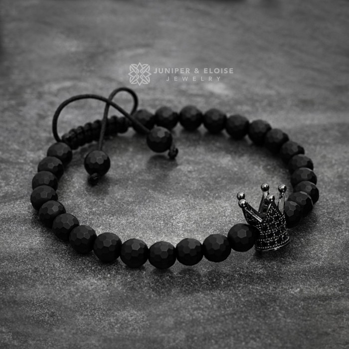 Matte Black Crown Bracelet