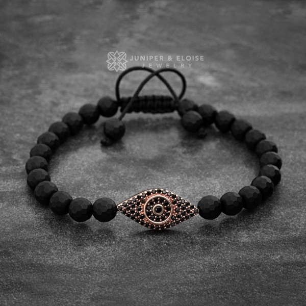 EYE PROTECTION BRACELET - RED WITH BLACK EYE - GOLD main image 0