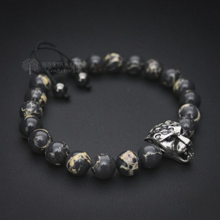 Gray Variscia Panther Bracelet For Men