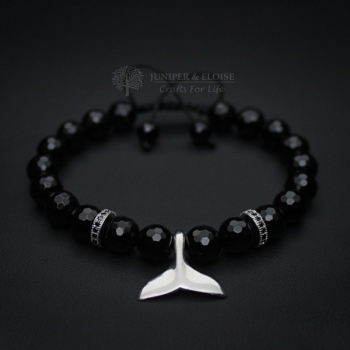 Black Beaded Killer Whale Bracelet