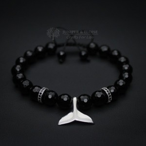 Black Beaded Killer Whale Bracelet