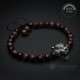 Silver Tiger Bracelet With Red Tigers Eye Beads