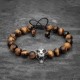 Mens Tiger Bracelet With Tigers Eye Beads