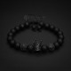 Black Crown Bracelet with Matte Faceted Onyx 