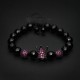 Fuchsia Crown Bracelet with Faceted Onyx 