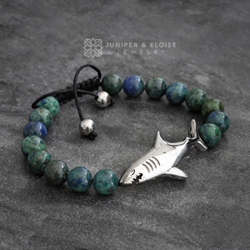 Azurite Beaded Shark Bracelet