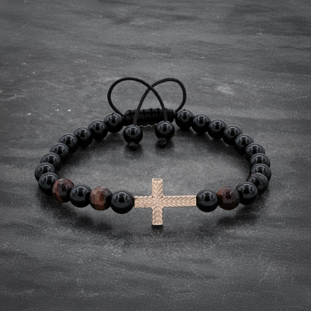 Rose Gold Cross Bracelet For Men