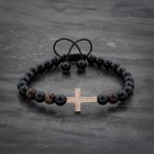 Rose Gold Cross Bracelet For Men