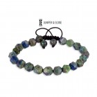 Hand Cut Azurite Beaded Bracelet