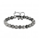 Mens Jasper Bracelet with Silver Spacer Beads