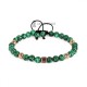 Mens Malachite Bracelet with Rose Gold Spacer Beads