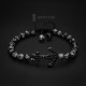 Obsidian Beaded Black Anchor Bracelet