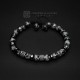 Obsidian Beaded Bracelet with 925 Silver Spacers