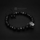 Faceted Matte Onyx Beaded 925 Silver Panther Bracelet