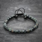 Heishi Jasper and Hematite Beaded Bracelet