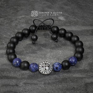Blue Gem 925 Silver Shield Bracelet