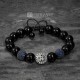 925 Silver Shield Bracelet with Sapphire Blue Spacers