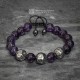 Amethyst Beaded Bracelet With Hand Hammered Beads