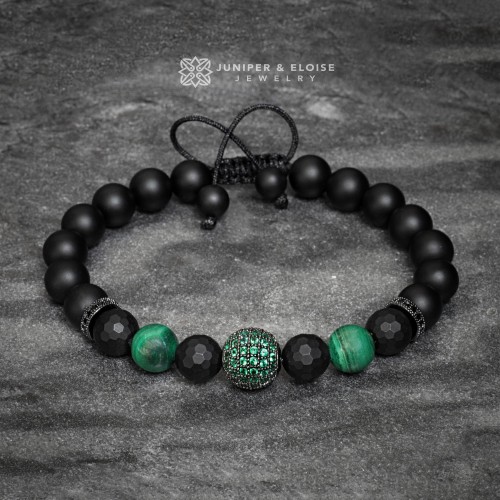 Malachite and Emerald Green Zircon Bracelet