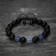 Onyx Beaded Bracelet with Sapphire Blue Spacer Beads