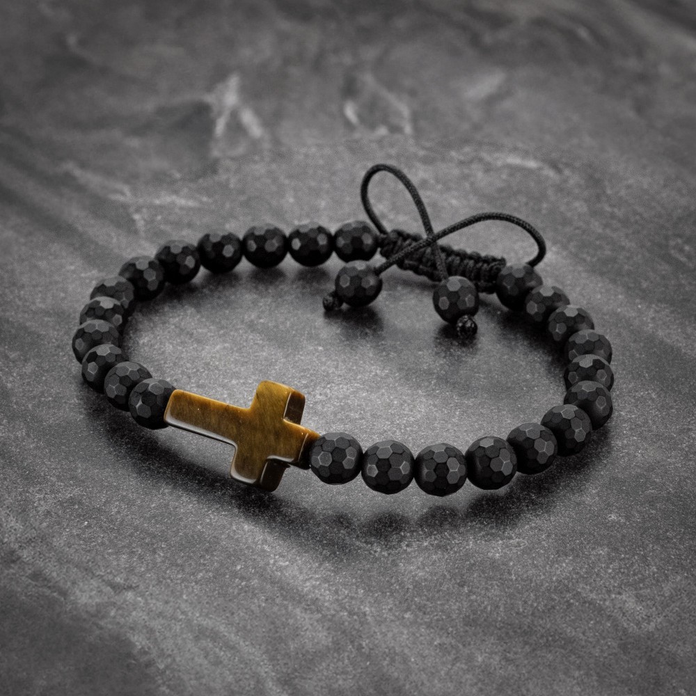 Tiger's Eye Cross Bracelet For Men