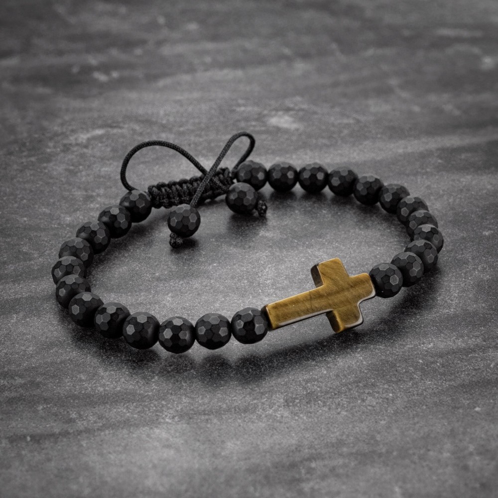 Tiger's Eye Cross Bracelet For Men