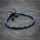 Blue and Matte Gray Hexagon Hematite Bracelet For Men