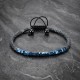Blue and Matte Gray Hematite Bracelet For Men