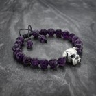 Amethyst Beaded Bulldog Bracelet