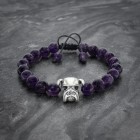 Amethyst Beaded Bulldog Bracelet