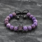Phosphosiderite Fuchsia Zircon Crown Bracelet
