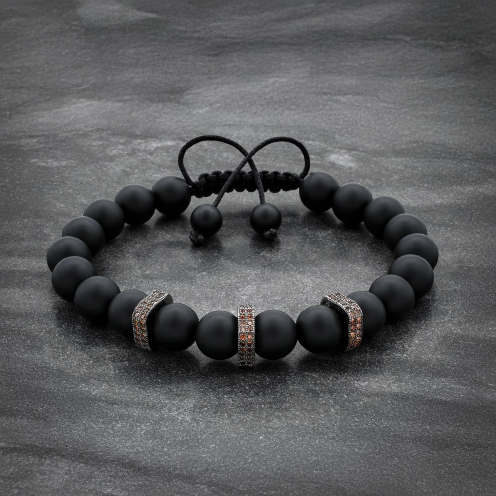 Couple Bracelets With Rose Gold And Black Crowns
