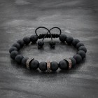 Couple Bracelets With Rose Gold And Black Crowns