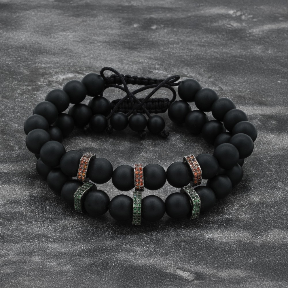 Couple Bracelets With Rose Gold And Black Crowns