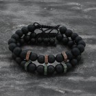 Couple Bracelets With Rose Gold And Black Crowns
