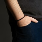 Matte Black Box Chain Bracelet For Men