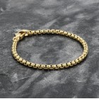 Gold Box Chain Bracelet For Men
